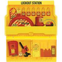 Standard Valve & Electrical Deluxe Lockout Station, Thermoplastic Padlocks, 32 Padlock Capacity, Padlocks Included Equipment World