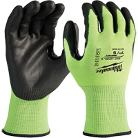 High-Visibility Cut-Resistant Gloves, Size Small, 15 Gauge, Nitrile/Polyurethane Coated, Polyethylene Shell, ANSI/ISEA 105 Level 3 Equipment World