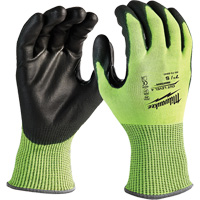 High-Visibility Cut-Resistant Gloves, Size Small, 13 Gauge, Nitrile/Polyurethane Coated, Polyethylene Shell, ANSI/ISEA 105 Level 4 Equipment World