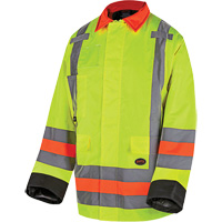 6040 Quebec Winter Traffic Control Jacket, Polyester, High Visibility Lime-Yellow, X-Small Equipment World