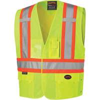 131 Veste de s&eacute;curit&eacute; avec c&ocirc;t&eacute;s r&eacute;glables, Jaune lime haute visibilit&eacute;, Grand/T-Grand, Polyester Equipment World