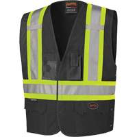 135 Veste de s&eacute;curit&eacute; avec c&ocirc;t&eacute;s r&eacute;glables, Noir, Grand/T-Grand, Polyester Equipment World