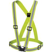 5497 Safety Sash, High Visibility Lime-Yellow, Silver Reflective Colour, One Size Equipment World