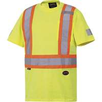 6980 Safety T-Shirt, Cotton, Small, High Visibility Lime-Yellow Equipment World