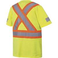 6980 Safety T-Shirt, Cotton, Small, High Visibility Lime-Yellow Equipment World