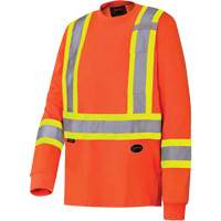 6981 Long-Sleeved Safety Shirt, Cotton, Small, High Visibility Orange Equipment World