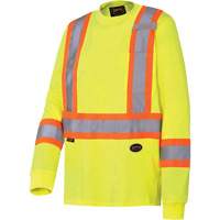 6982 Long-Sleeved Safety Shirt, Cotton, Small, High Visibility Lime-Yellow Equipment World