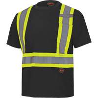 6992 Bird's-Eye Safety Shirt, Polyester, X-Small, Black Equipment World