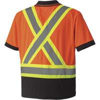6986 Bird's-Eye Safety Polo Shirt, Polyester, Small, High Visibility Orange Equipment World