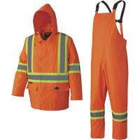 5608 Combinaison de pluie imperm&eacute;able 210D, Polyester/PVC, Petit, Orange haute visibilit&eacute; Equipment World