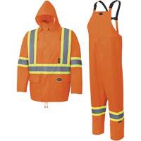 5618 Combinaison de pluie 150D, Polyester/Polyur&eacute;thane, Petit, Orange haute visibilit&eacute; Equipment World