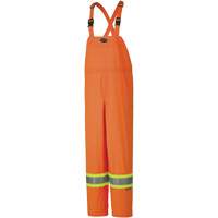 5595 150D Lightweight Waterproof Safety Bib Pants, Polyester, Large, High Visibility Orange Equipment World