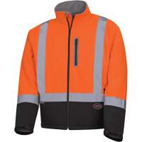 5679 Mechanical-Strength Softshell Safety Jacket, Black/High Visibility Orange, Small Equipment World