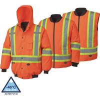 5022 Waterproof 7-in-1 Bomber Jacket, Polyester, High Visibility Orange, X-Small Equipment World