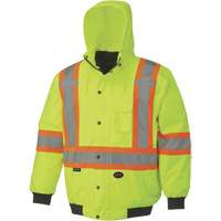 5023 Waterproof 7-in-1 Bomber Jacket, Polyester, High Visibility Lime-Yellow, Small Equipment World