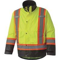 5401 Veste de s&eacute;curit&eacute; imperm&eacute;able 300D Trilobal antid&eacute;chirure, Polyester, Noir/Jaune lime haute visibilit&eacute;, T-petit Equipment World