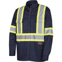 4414 Button-Down Work Shirt, Poly-Cotton, Small, Navy Blue Equipment World