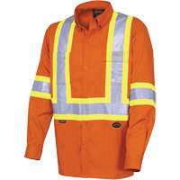 4441 Ultra-Cool Long-Sleeved Safety Shirt, Cotton, Small, High Visibility Orange Equipment World