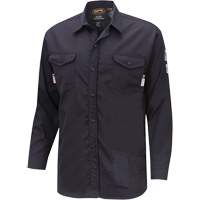 7742 FR-Tech&reg; Flame-Resistant Safety Shirt, Small, Navy Blue Equipment World