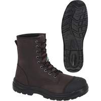 1028 Brown 8" Work Boots, Leather, Steel Toe, Size 10 Equipment World