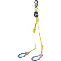 EZ-Stop™ 100% Tie-Off Shock Absorbing Lanyard, 4', Rebar Hook Center, Locking Snap Hook Leg Ends, Polyester SHF159 | Equipment World