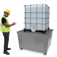 Steel Ultra-IBC Spill Pallet&reg;, 370 US gal. Spill Capacity, 57.6" x 34.7" x 56.9" Equipment World