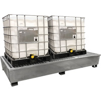 Steel Ultra-Twin IBC Spill Pallet&reg;, 370 US gal. Spill Capacity, 103.8" x 26.8" x 51.1" Equipment World