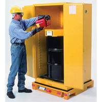 Single Drum Ultra-Safety Cabinet Bladder System, 37,8" lo x 37,8" la x 6,3" h, Capacit&eacute; de charge 1500 lb Equipment World