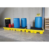 Ultra-Spill Pallet emboitable, 4 barils, Capacit&eacute; de d&eacute;versement 66 gal. US, 51" x 51" x 10" Equipment World
