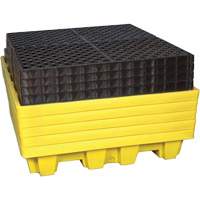 Ultra-Spill Pallet emboitable, 4 barils, Capacit&eacute; de d&eacute;versement 66 gal. US, 51" x 51" x 10" Equipment World