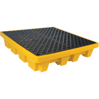 Ultra-Spill Pallet emboitable, 4 barils, Capacit&eacute; de d&eacute;versement 66 gal. US, 51" x 51" x 10" Equipment World