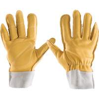 Gants tout cuir, 7/Petit, Paume en Cuir fleur, Poignet &eacute;lastique Equipment World