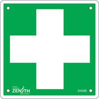 Enseigne premiers soins, 6" x 6", Aluminium, Pictogramme Equipment World