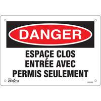 "Espace clos" Sign, 7" x 10", Plastic, French Equipment World