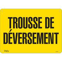 "Trousse de d&eacute;versement" Sign, 10" x 14", Plastic, French Equipment World