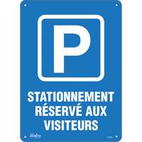 "Stationnement r&eacute;serv&eacute; aux visiteurs" Sign, 10" x 14", Plastic, French with Pictogram Equipment World