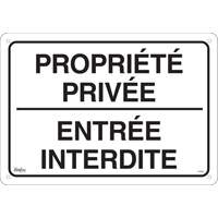 "Propri&eacute;t&eacute; priv&eacute;e" Sign, 14" x 20", Aluminum, French Equipment World
