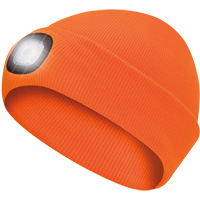 5675 Knit Toque with LED Headlight, Fleece Lining, One Size, High Visibility Orange Equipment World