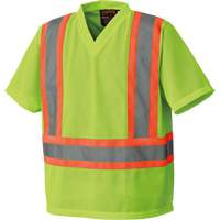 5993P Mesh Safety T-Shirt, Polyester, Small, High Visibility Lime-Yellow Equipment World