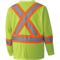 6985 Traffic Micro Mesh Long-Sleeved Safety Shirt, Small, High Visibility Lime-Yellow Equipment World
