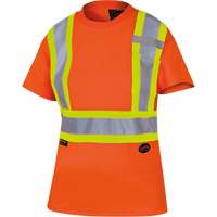 6948 Women's Bird's-Eye Safety T-Shirt, Polyester, X-Small, High Visibility Orange Equipment World