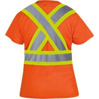 6948 Women's Bird's-Eye Safety T-Shirt, Polyester, X-Small, High Visibility Orange Equipment World