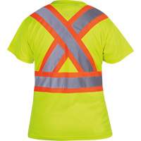 6949 Women's Bird's-Eye Safety T-Shirt, Polyester, X-Small, High Visibility Lime-Yellow Equipment World
