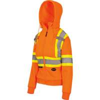 6924W Women's Fleece Hoodie with Zipper, Polyester, X-Small, High Visibility Orange Equipment World