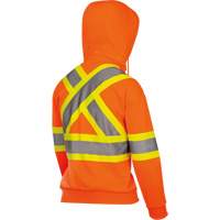 6924W Women's Fleece Hoodie with Zipper, Polyester, X-Small, High Visibility Orange Equipment World