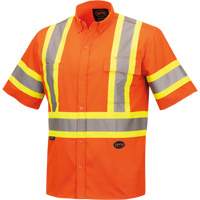4442 Ultra Cool Short-Sleeved Safety Shirt, Cotton, Small, High Visibility Orange Equipment World