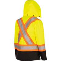 5021BBW Manteau 7 en 1 imperm&eacute;able pour femmes avec capuchon, Polyester/Polyur&eacute;thane, Jaune lime haute visibilit&eacute;, T-petit Equipment World