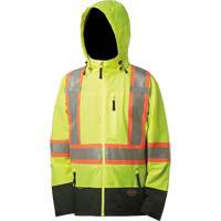 5221 Manteau de s&eacute;curit&eacute; imperm&eacute;able &agrave; coquille souple de premi&egrave;re qualit&eacute;, Polyester, Jaune lime haute visibilit&eacute;, Petit Equipment World