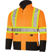 5770 Manteau de s&eacute;curit&eacute; imperm&eacute;able r&eacute;versible, Polyester/Polyur&eacute;thane, Orange haute visibilit&eacute;, Petit Equipment World