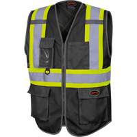 6959BK Veste de s&eacute;curit&eacute; haute visibilit&eacute; en tricot chaîne avec fermeture &agrave; glissi&egrave;re, Noir, T-petit, Polyester Equipment World